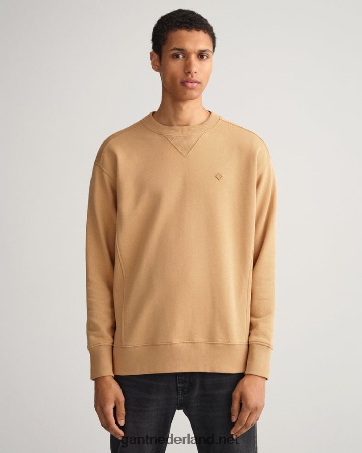 GANT Heren toffee-beige icon g essentieel sweatshirt met ronde hals R48460243