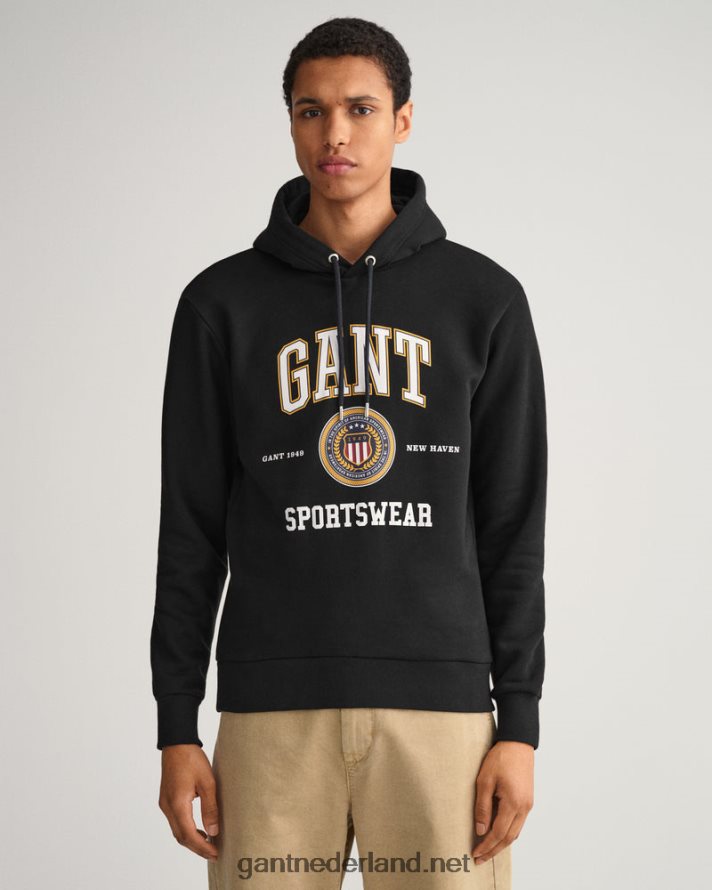 GANT Heren zwart Crest Shield-sweathoodie R48460271
