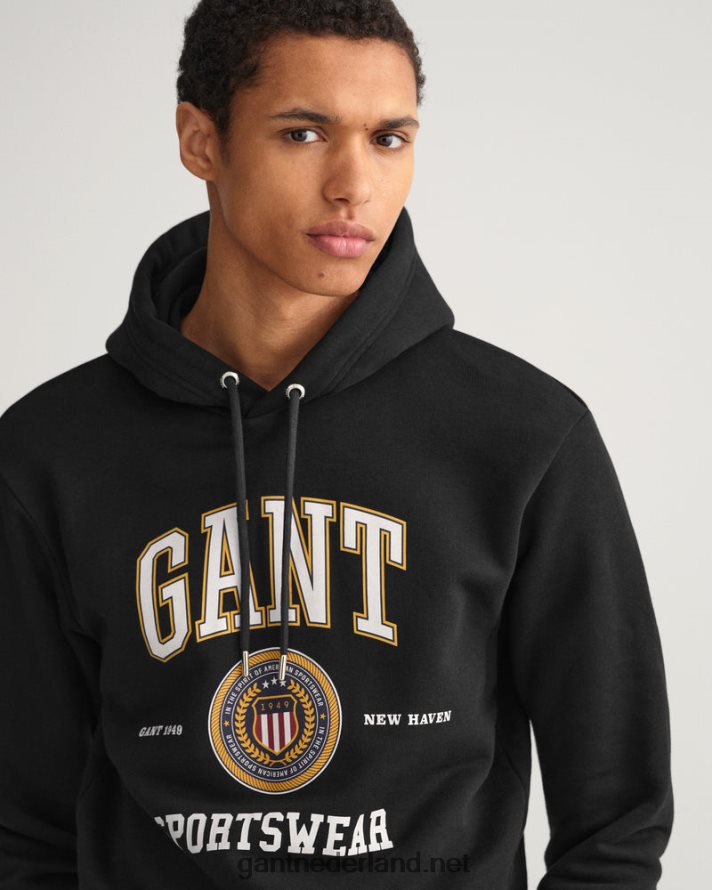 GANT Heren zwart Crest Shield-sweathoodie R48460271