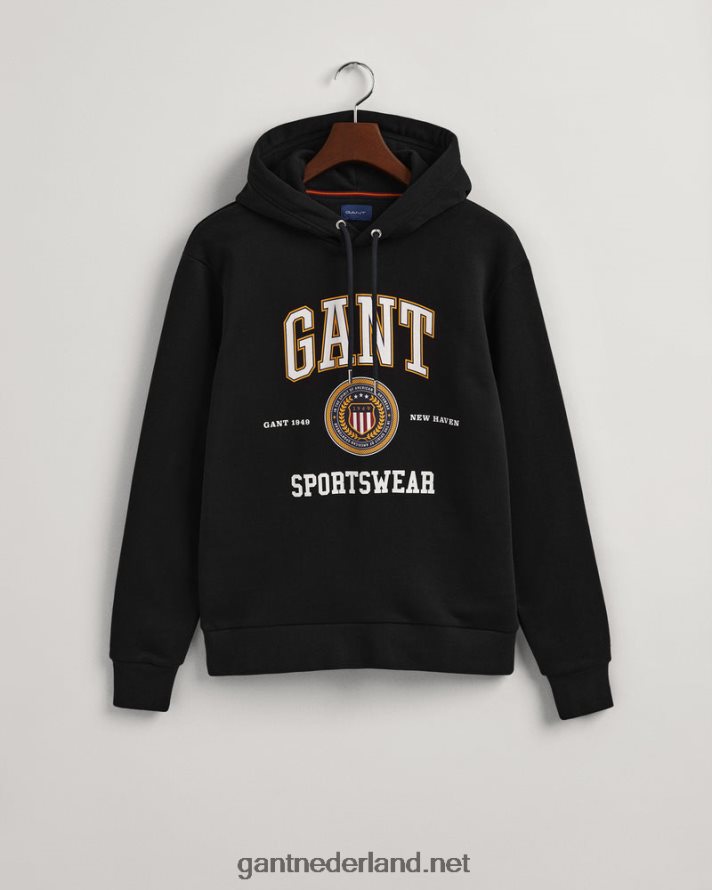 GANT Heren zwart Crest Shield-sweathoodie R48460271