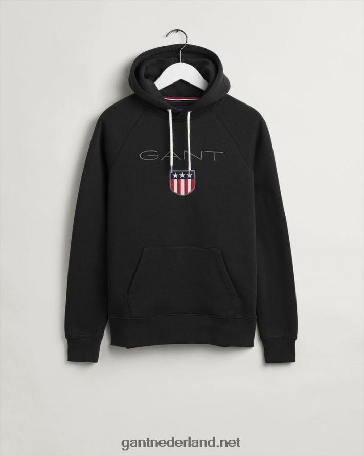 GANT Heren zwart schild hoodie R48460238
