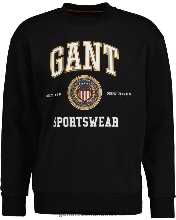 GANT Heren zwart sweatshirt met ronde hals en schild R48460284