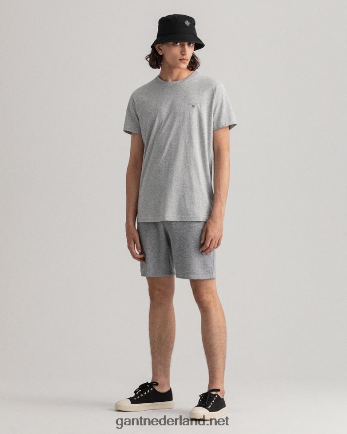 GANT Heren grijs gemêleerd originele joggingbroek R48460399