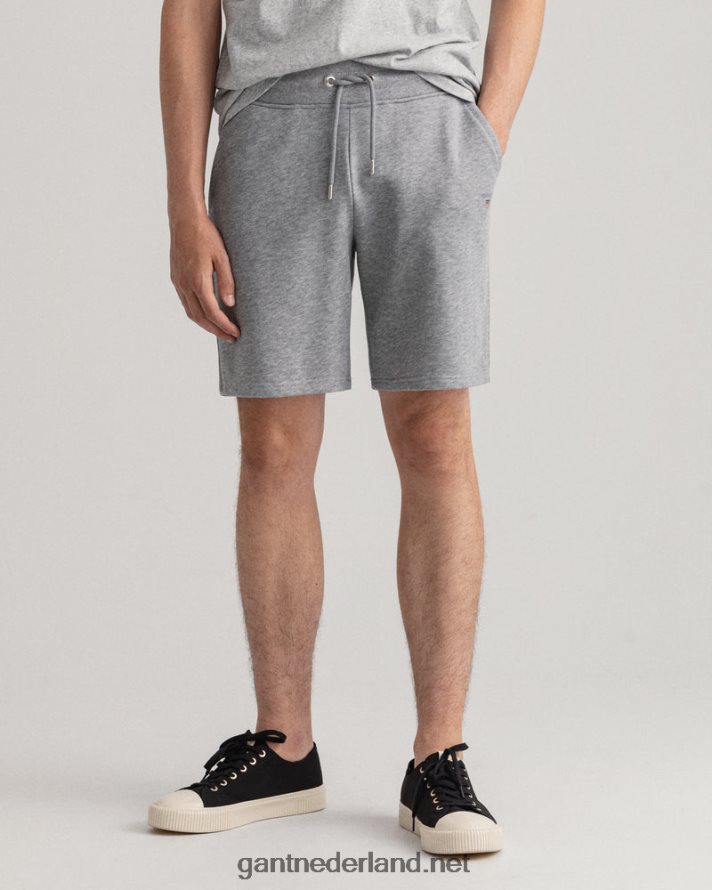 GANT Heren grijs gemêleerd originele joggingbroek R48460399