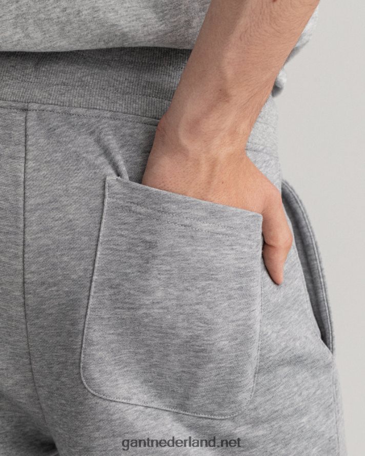 GANT Heren grijs gemêleerd originele joggingbroek R48460399