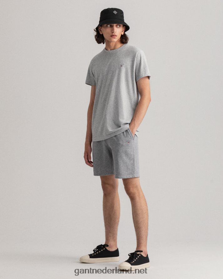 GANT Heren grijs gemêleerd originele joggingbroek R48460399