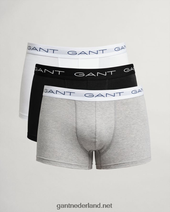 GANT Heren grijs gemêleerd kofferbak 3-pack R48460546
