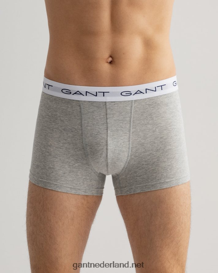GANT Heren grijs gemêleerd kofferbak 3-pack R48460546