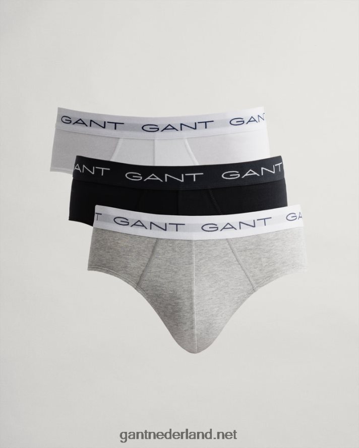GANT Heren grijs gemêleerd korte 3 pack R48460544