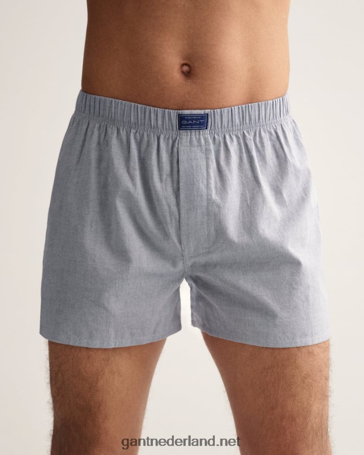 GANT Heren klassiek blauw 2-pack geweven boxershorts R48460552