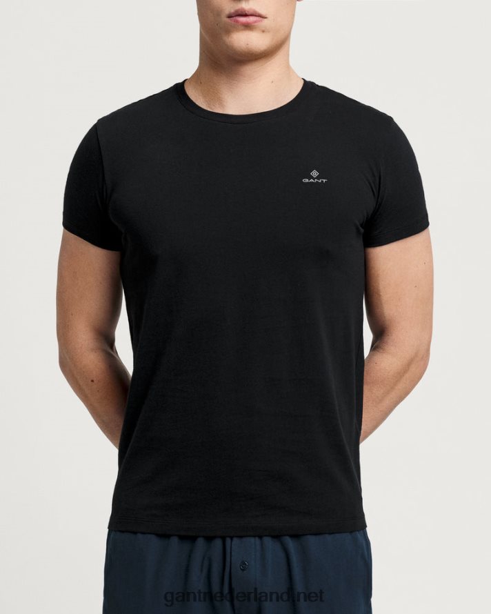 GANT Heren zwart 2-pack T-shirts met ronde hals R48460555