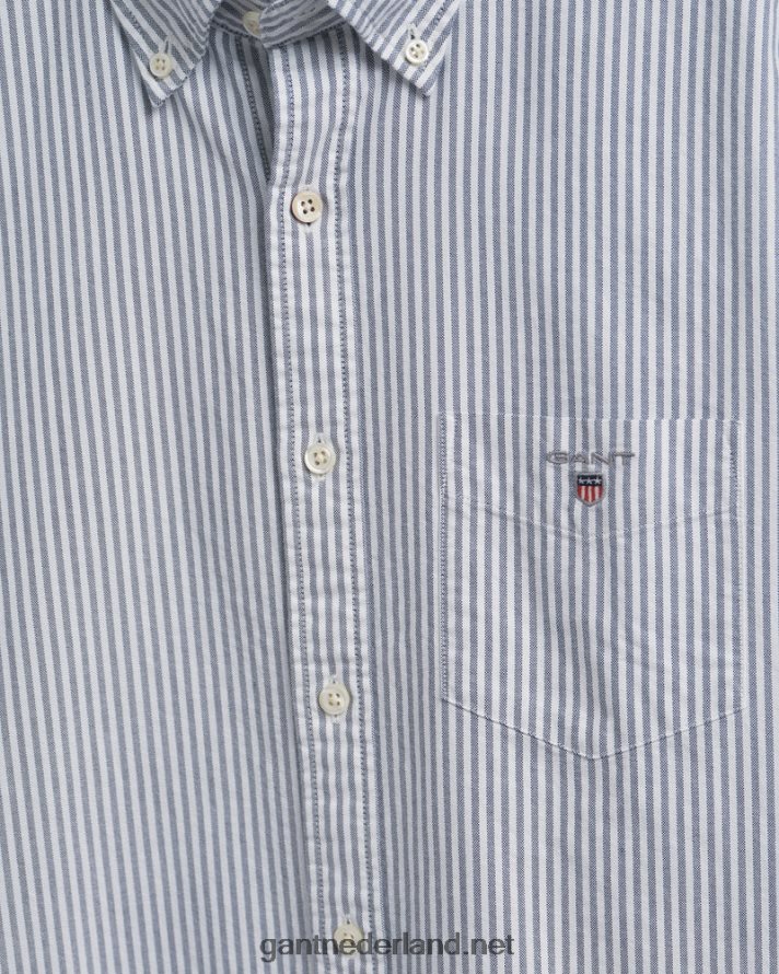 GANT Heren Perzisch blauw Banker Oxford-overhemd met normale pasvorm R4846051
