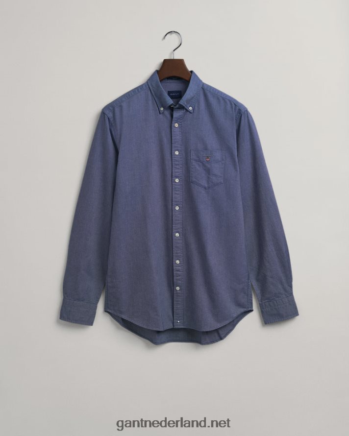 GANT Heren Perzisch blauw Oxford-overhemd met normale pasvorm R4846077