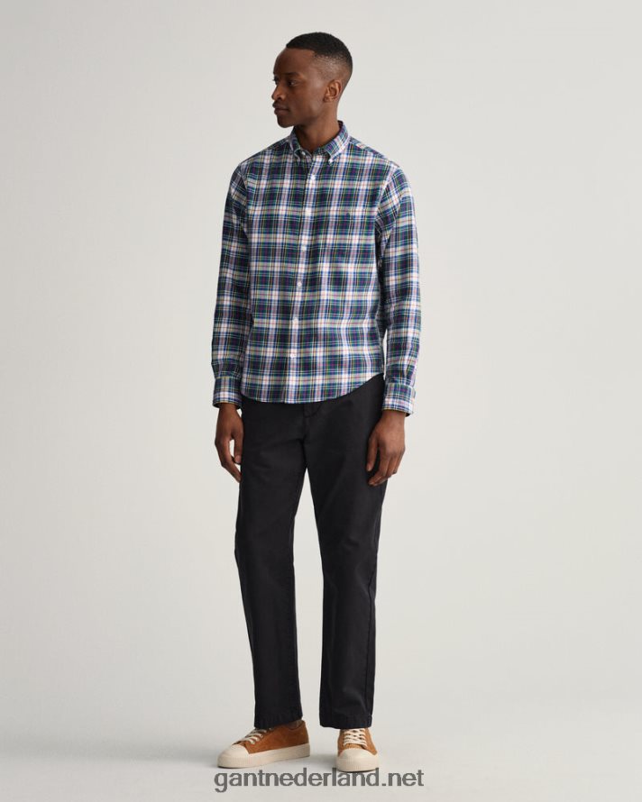 GANT Heren Perzisch blauw regular fit overhemd met Schotse ruit R4846011