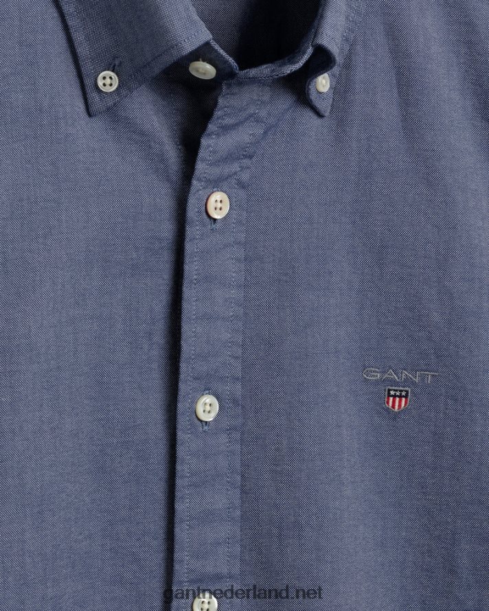 GANT Heren Perzisch blauw slim fit oxford overhemd R4846044