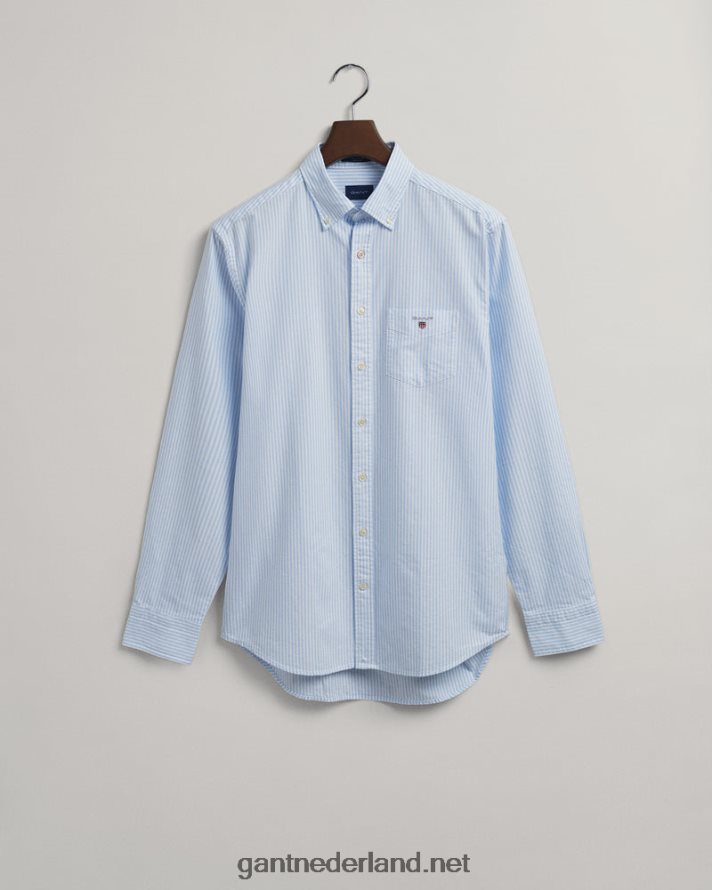 GANT Heren capri blauw Banker Oxford-overhemd met normale pasvorm R4846085