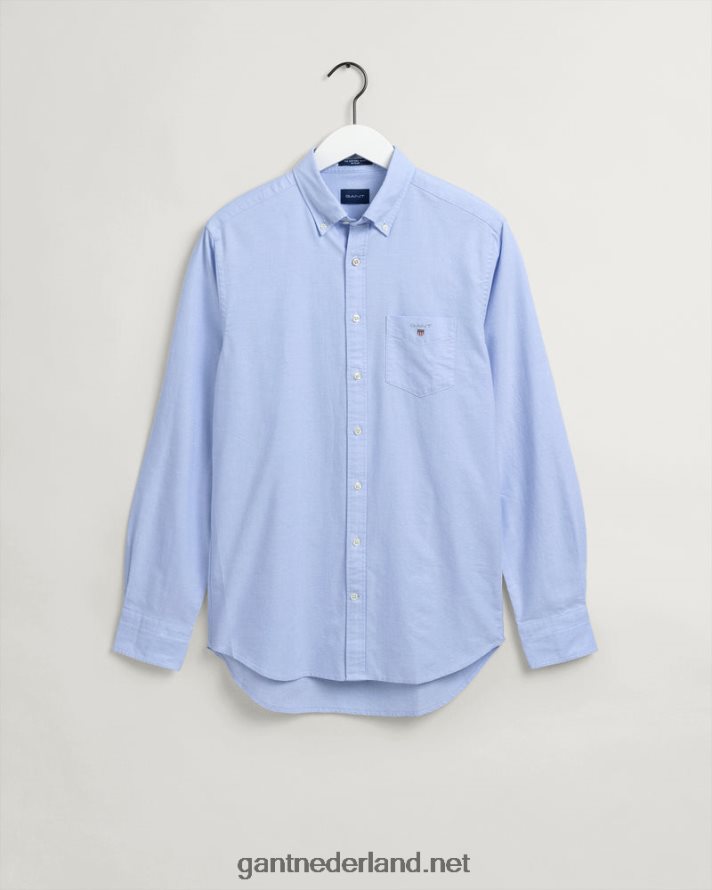 GANT Heren capri blauw Oxford-overhemd met normale pasvorm R4846025