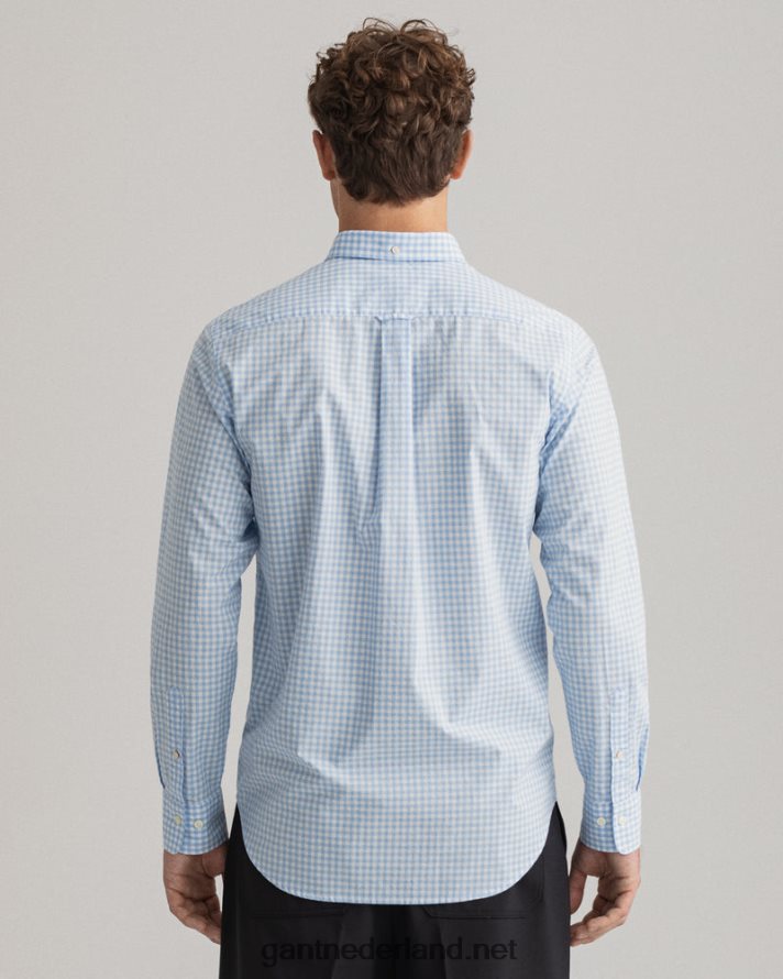 GANT Heren capri blauw overhemd van popeline met normale pasvorm R4846070