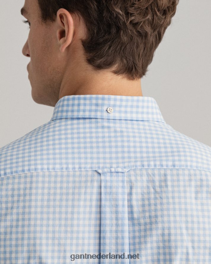 GANT Heren capri blauw overhemd van popeline met normale pasvorm R4846070