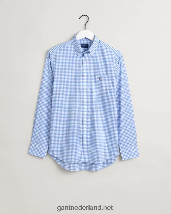 GANT Heren capri blauw overhemd van popeline met normale pasvorm R4846070