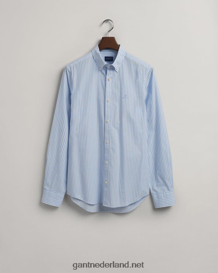 GANT Heren capri blauw slim fit overhemd van gestreept popeline R4846061