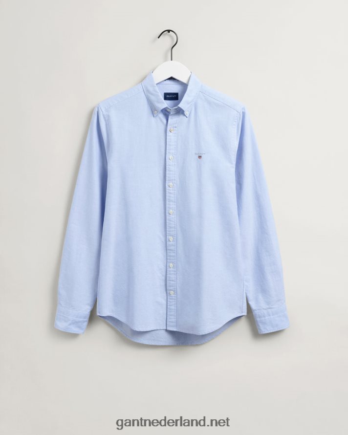 GANT Heren capri blauw slim fit oxford overhemd R4846029