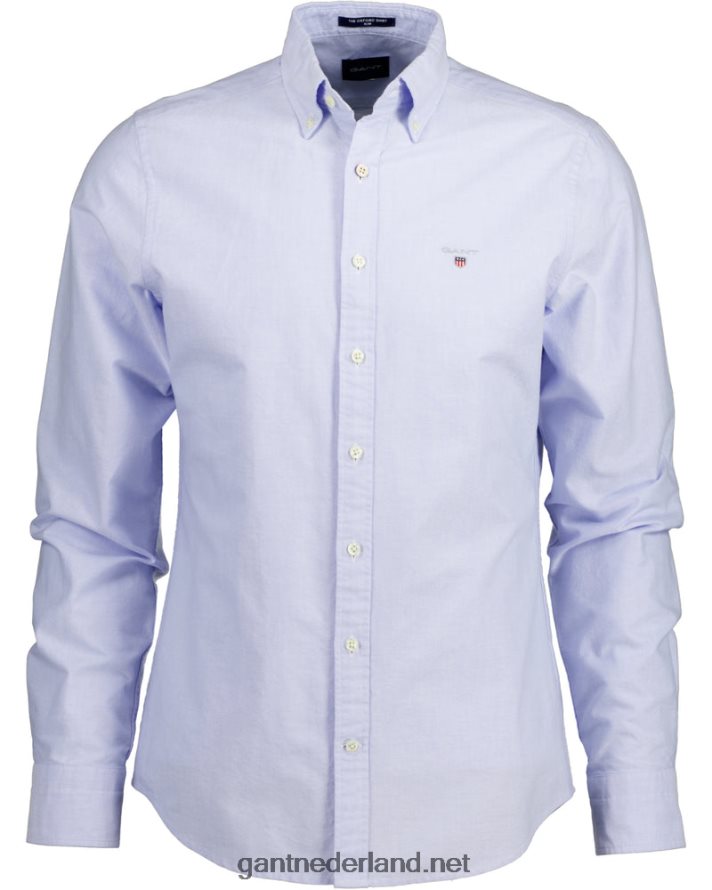 GANT Heren capri blauw slim fit oxford overhemd R4846029