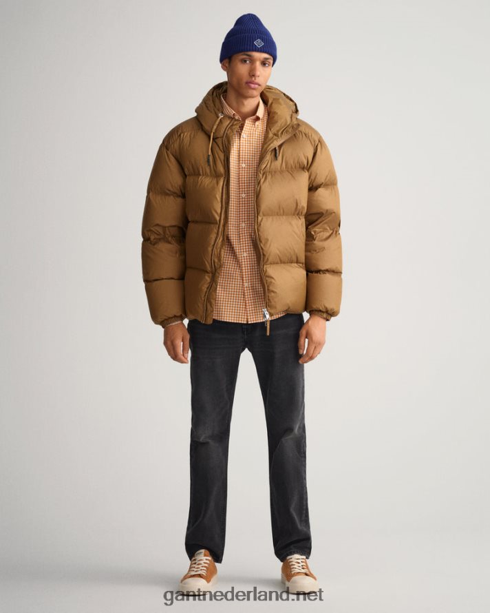 GANT Heren dk mosterd sinaasappel overhemd van popeline met normale pasvorm R4846056