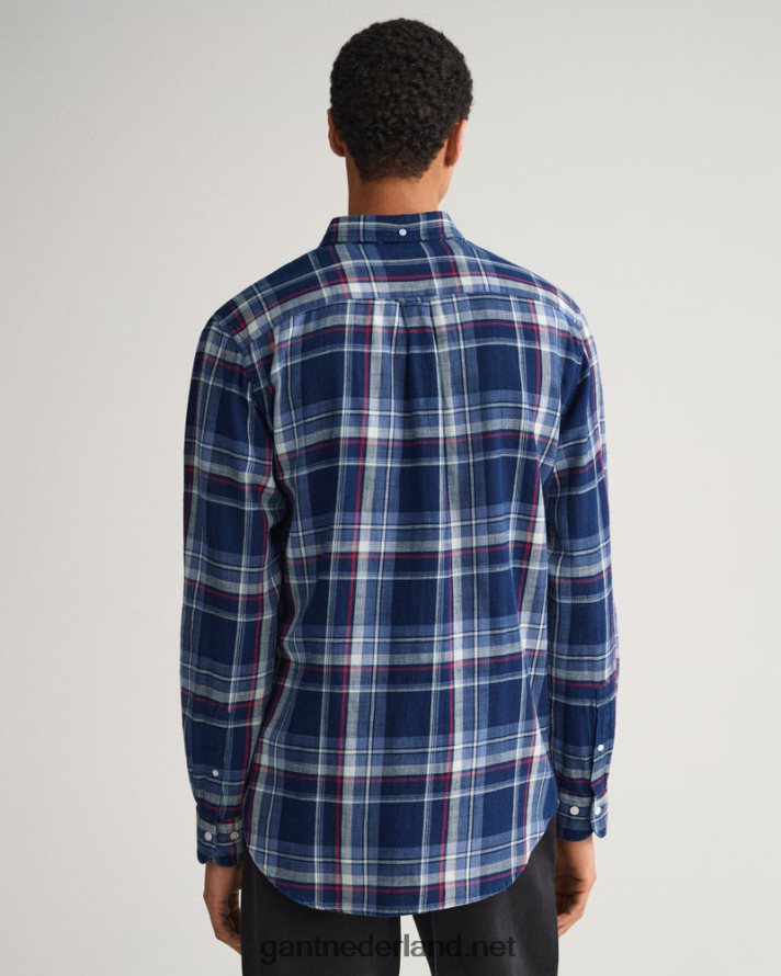 GANT Heren donker indigo regular-fit indigo geruit hemd R4846020