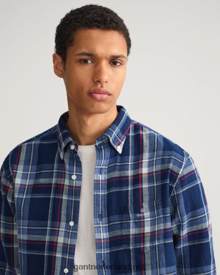 GANT Heren donker indigo regular-fit indigo geruit hemd R4846020