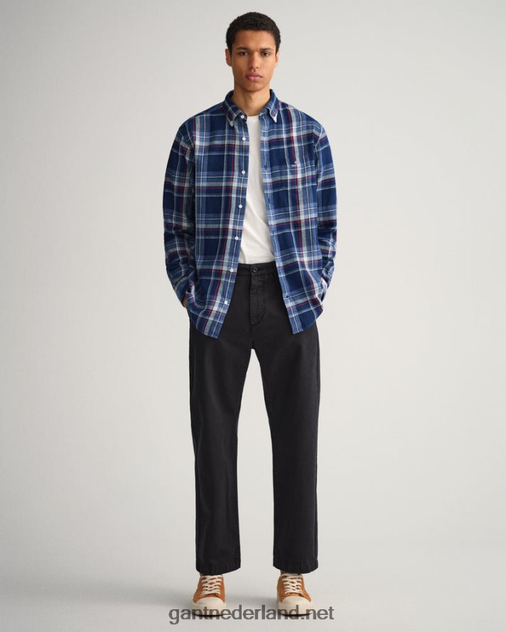 GANT Heren donker indigo regular-fit indigo geruit hemd R4846020