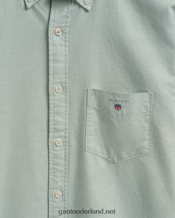GANT Heren eucalyptus groen Oxford-overhemd met normale pasvorm R4846035