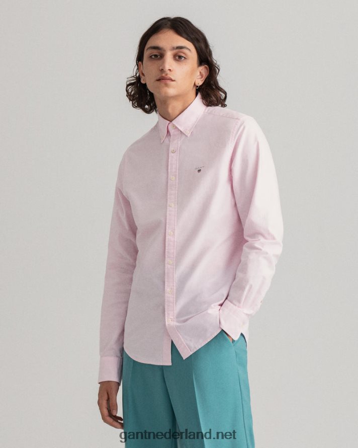 GANT Heren lichtroze slim fit oxford overhemd R4846039