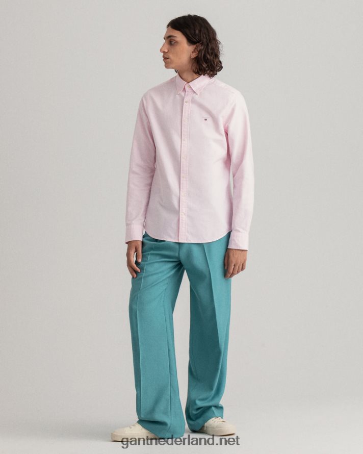 GANT Heren lichtroze slim fit oxford overhemd R4846039