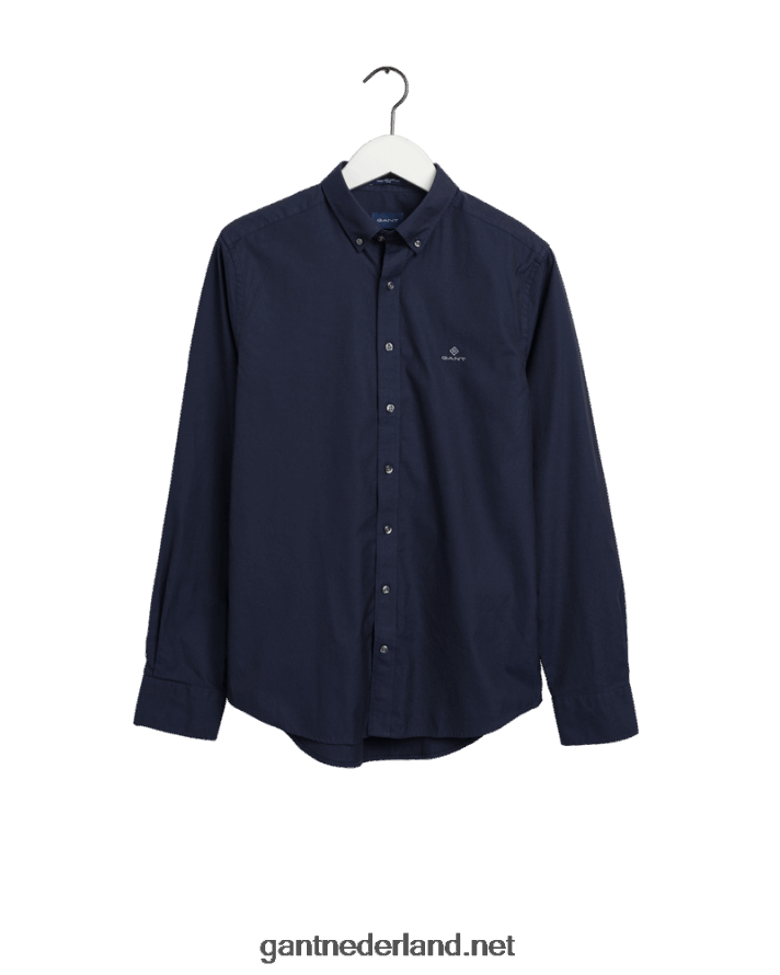 GANT Heren marine slim fit pinpoint oxford overhemd R4846080
