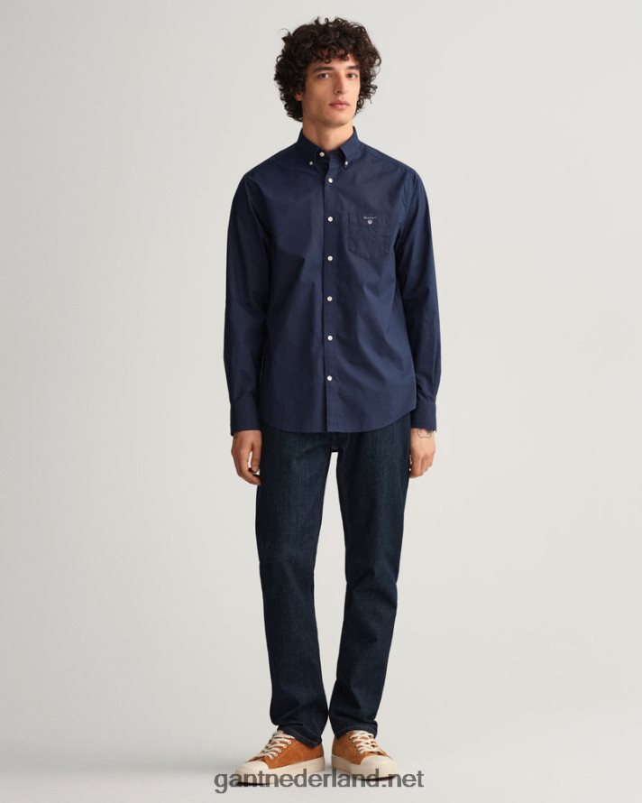 GANT Heren marinier overhemd van popeline met normale pasvorm R4846069