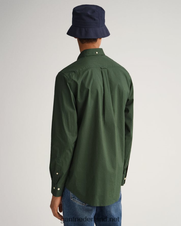 GANT Heren storm groen overhemd van popeline met normale pasvorm R4846045