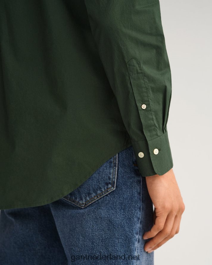 GANT Heren storm groen overhemd van popeline met normale pasvorm R4846045