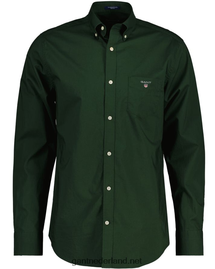 GANT Heren storm groen overhemd van popeline met normale pasvorm R4846045