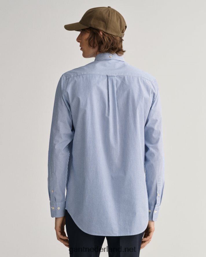 GANT Heren universiteitsblauw Banker popeline overhemd met normale pasvorm R4846066