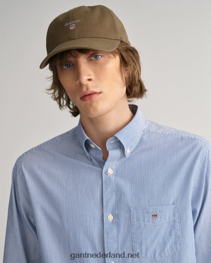 GANT Heren universiteitsblauw Banker popeline overhemd met normale pasvorm R4846066