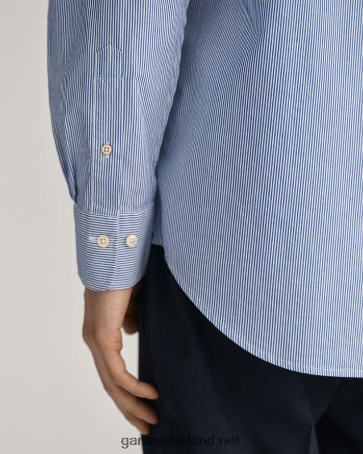 GANT Heren universiteitsblauw Banker popeline overhemd met normale pasvorm R4846066