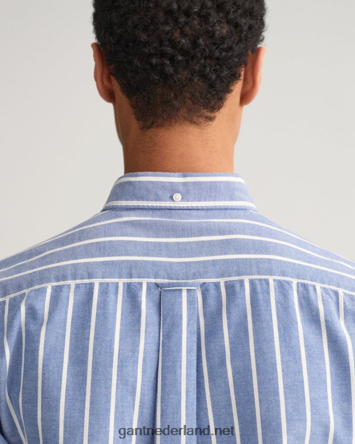 GANT Heren universiteitsblauw Oxford-overhemd met normale pasvorm en wijde strepen R4846031