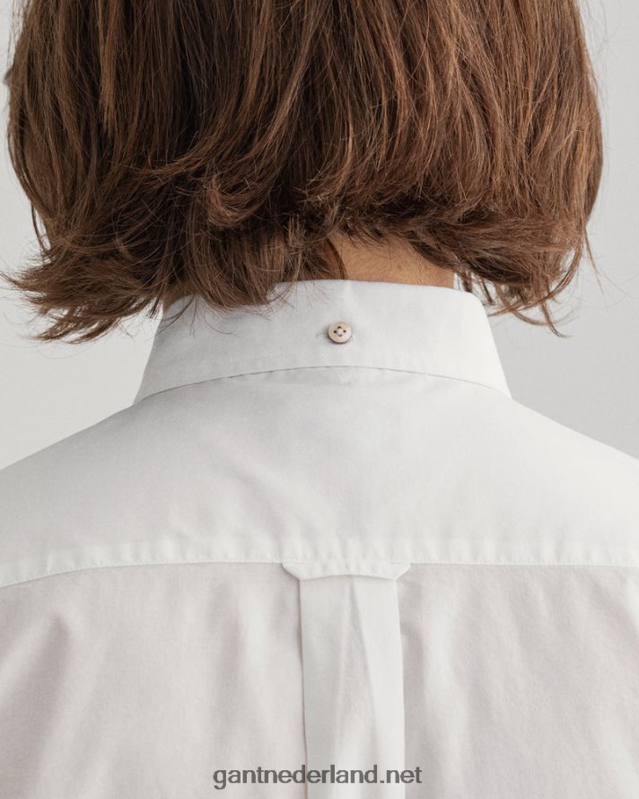 GANT Heren wit overhemd van popeline met normale pasvorm R4846065