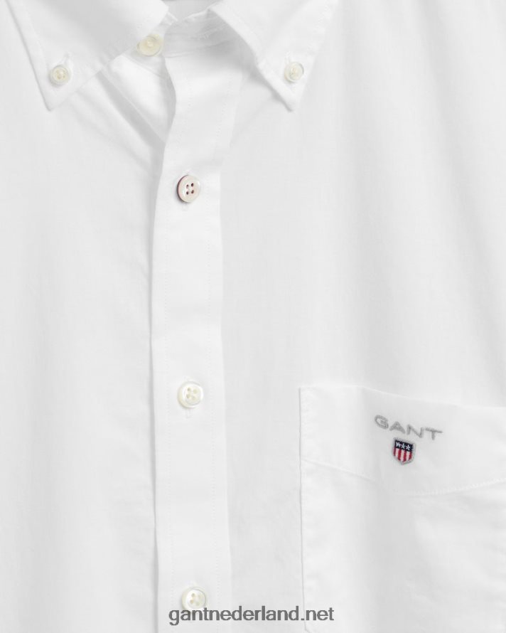 GANT Heren wit overhemd van popeline met normale pasvorm R4846065