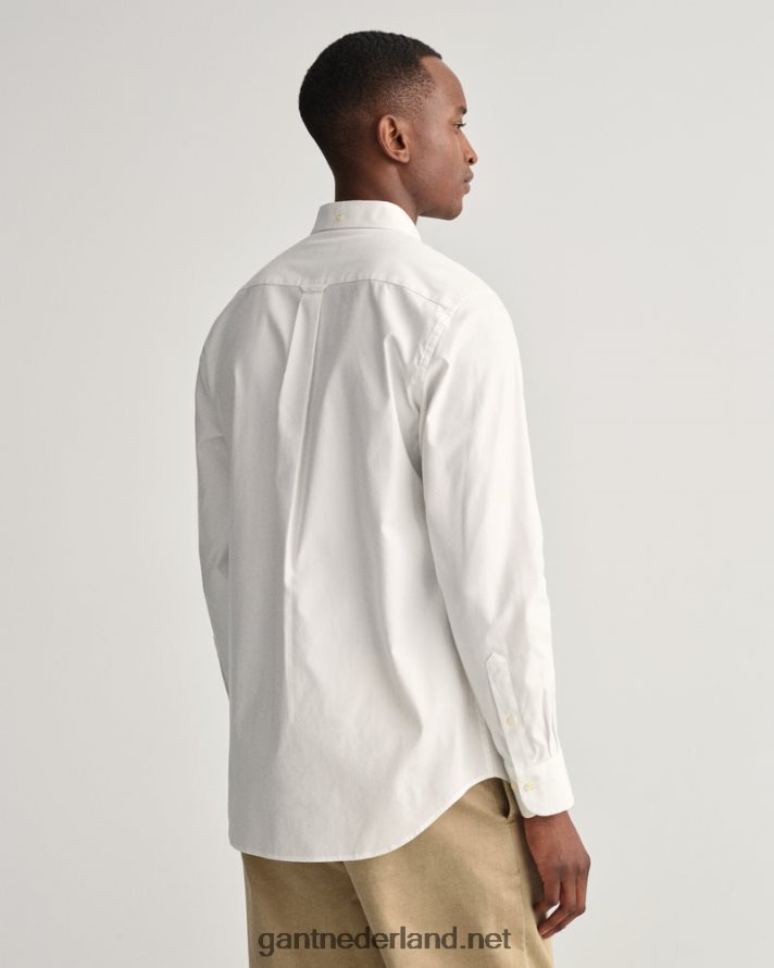 GANT Heren wit regular fit pinpoint oxford overhemd R4846088