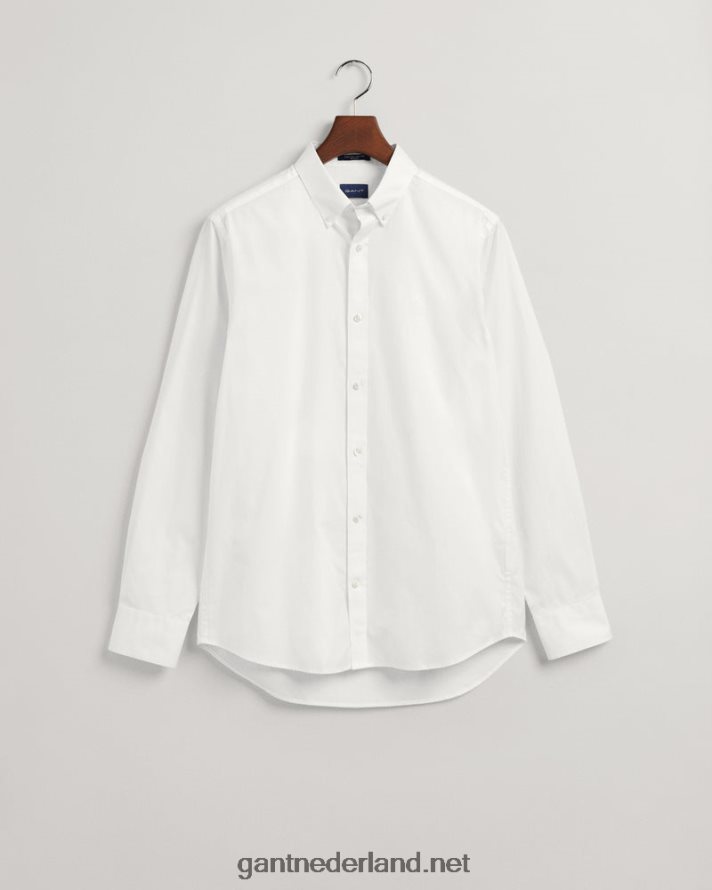 GANT Heren wit regular fit pinpoint oxford overhemd R4846088