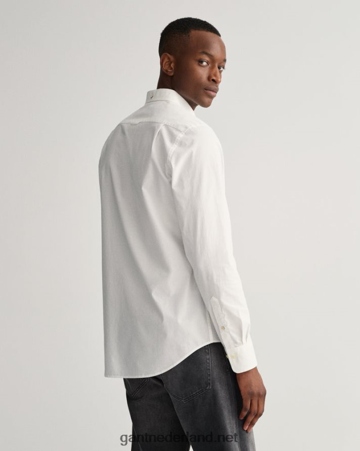 GANT Heren wit slimfit overhemd van popeline R4846054