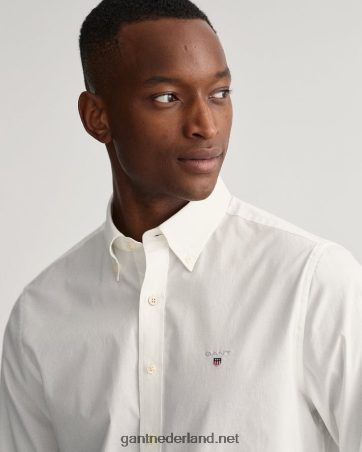 GANT Heren wit slimfit overhemd van popeline R4846054
