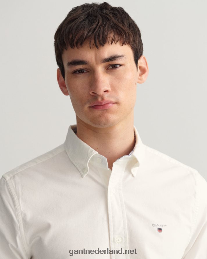 GANT Heren wit slimfit stretch oxford overhemd R4846064